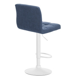 Banqueta de bar Calma em tecido branco e azul