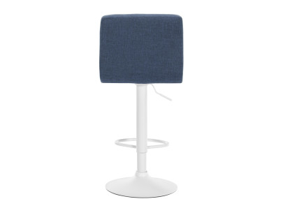 Tabouret de bar Calma en tissu blanc et bleu