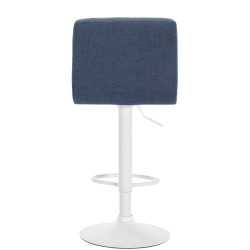 Tabouret de bar Calma en tissu blanc bleu