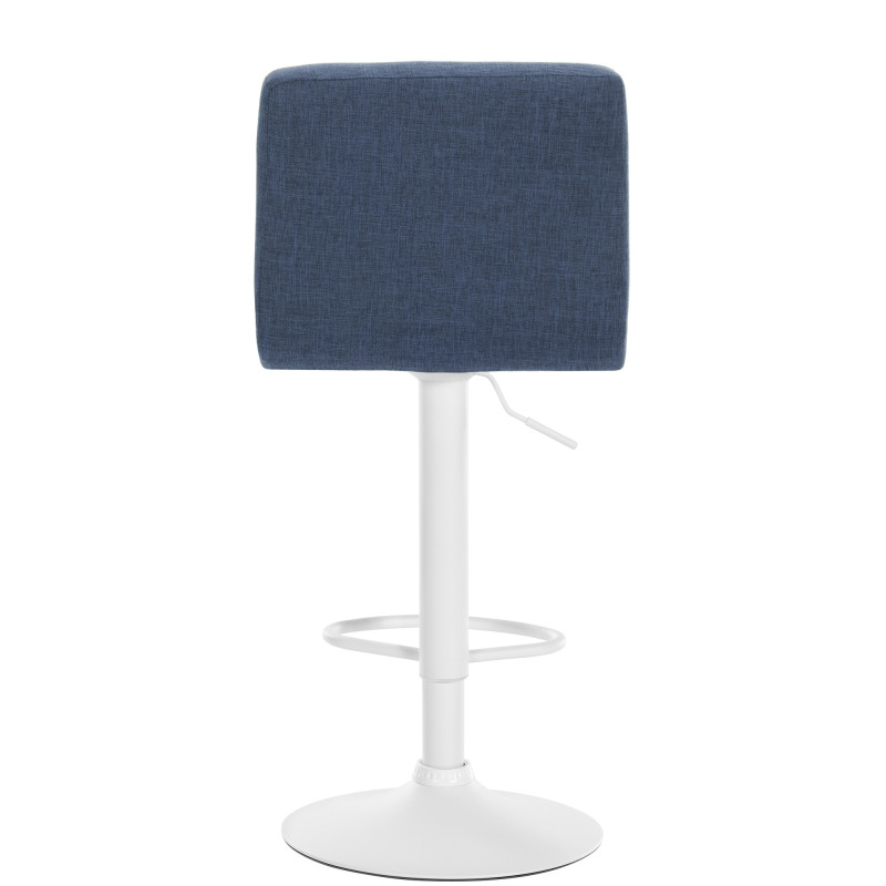 Tabouret de bar Calma en tissu blanc bleu