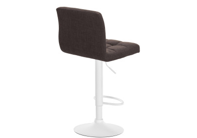 Tabouret de bar Calma en tissu blanc et marron