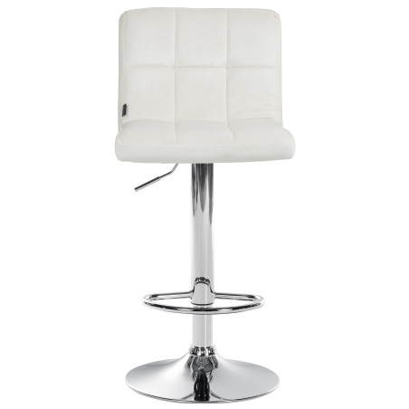Tabouret de bar Peru, velours, chrome crème