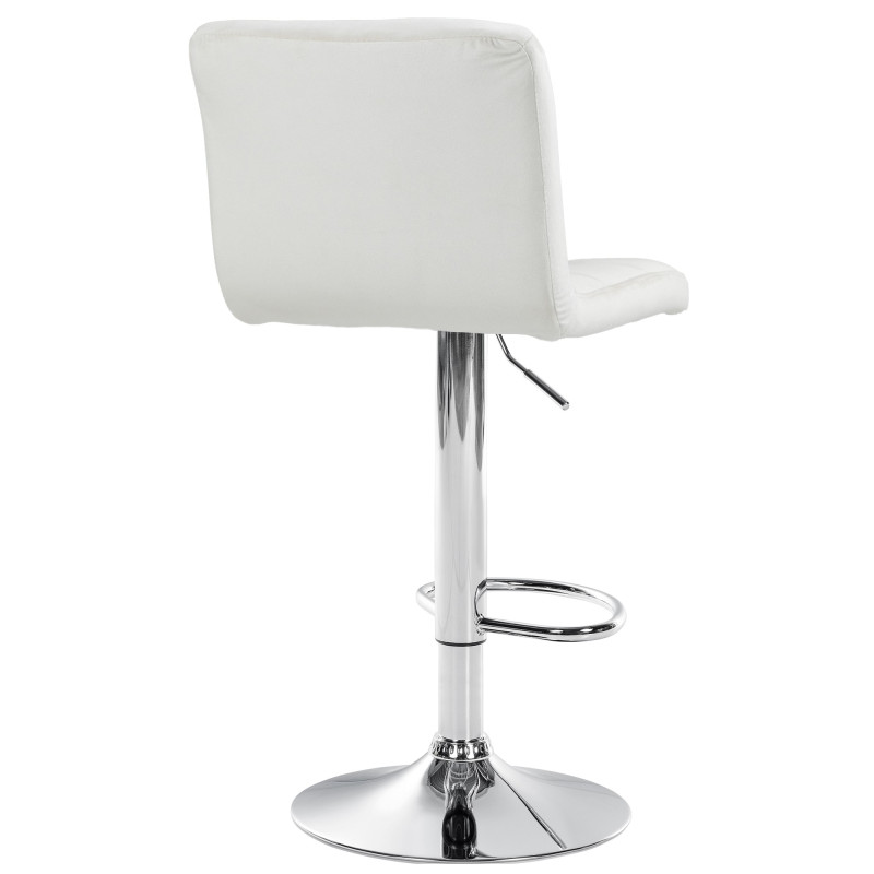 Tabouret de bar Peru, velours, chrome, crème