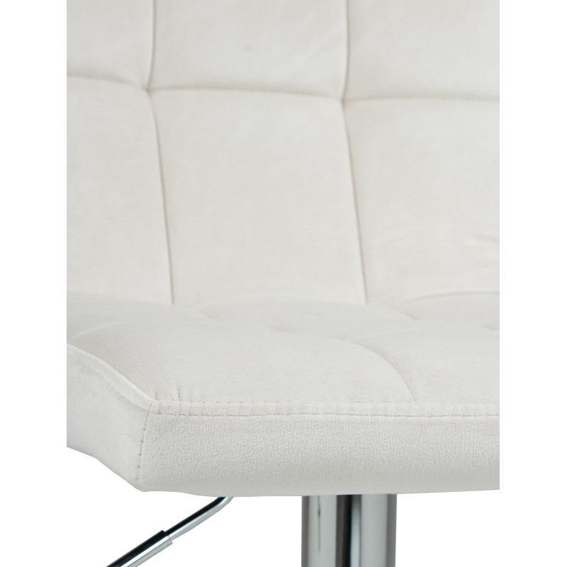 Tabouret de bar Peru, velours, chrome, crème