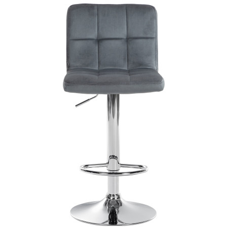 Tabouret de bar Peru, velours, chrome gris foncé