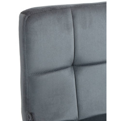 Taburete peruano de bar, terciopelo, cromo, gris oscuro