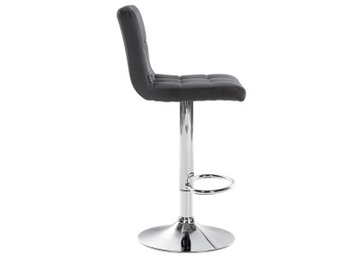 Taburete peruano de bar, terciopelo, cromo, negro