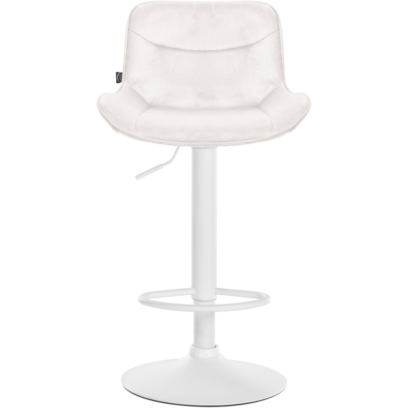 Lot de 2 tabourets de bar Vonore en velours blanc/crème