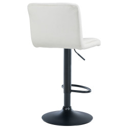 Tabouret de bar Peru, velours, noir et crème