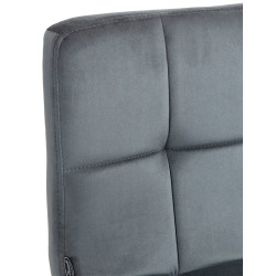 Tabouret de bar Pérou, velours noir gris foncé