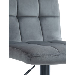 Tabouret de bar Pérou, velours noir gris foncé