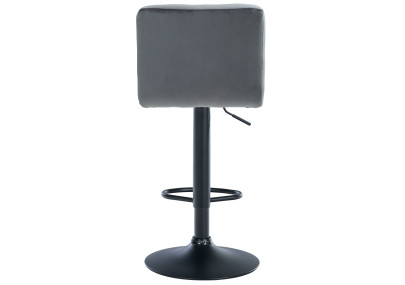 Taburete peruano de terciopelo, negro/gris oscuro