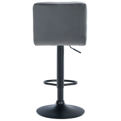 Tabouret de bar Pérou, velours noir gris foncé