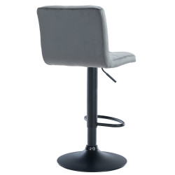 Tabouret de bar Pérou, velours noir gris foncé