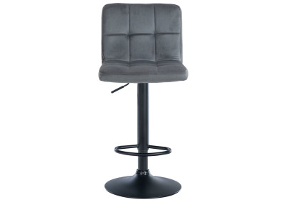Tabouret de bar Peru, velours, noir/gris foncé