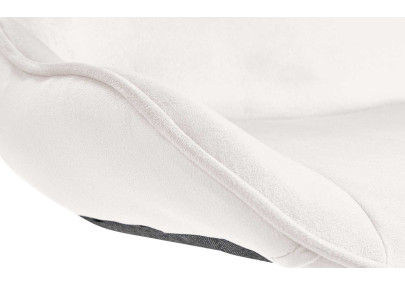 Lot de 2 tabourets de bar Vonore velours blanc crème