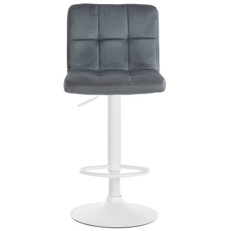Tabouret de bar en velours blanc du Pérou gris foncé