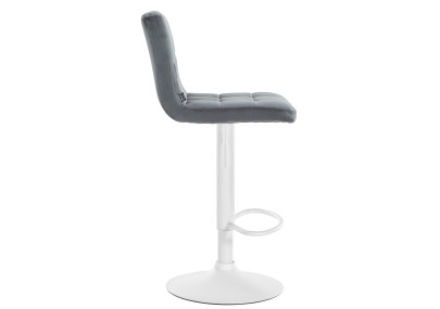Tabouret de bar Peru, velours, blanc/gris foncé