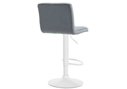 Taburete peruano de terciopelo, blanco/gris oscuro