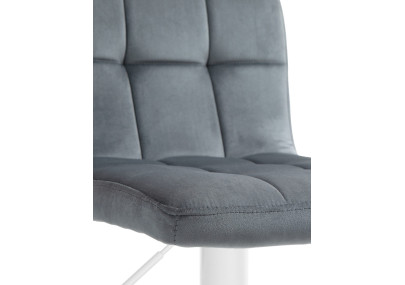 Taburete peruano de terciopelo, blanco/gris oscuro