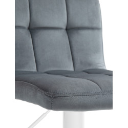 Taburete peruano de terciopelo, blanco/gris oscuro