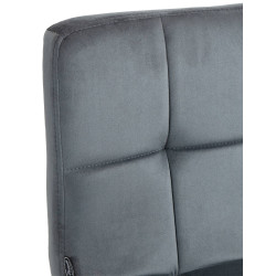 Tabouret de bar en velours blanc du Pérou gris foncé