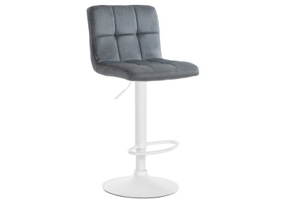 Tabouret de bar Peru, velours, blanc/gris foncé