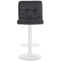 Tabouret de bar Peru, velours, blanc/noir