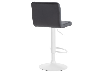 Tabouret de bar Peru, velours, blanc/noir