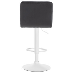 Tabouret de bar Peru, velours, blanc/noir