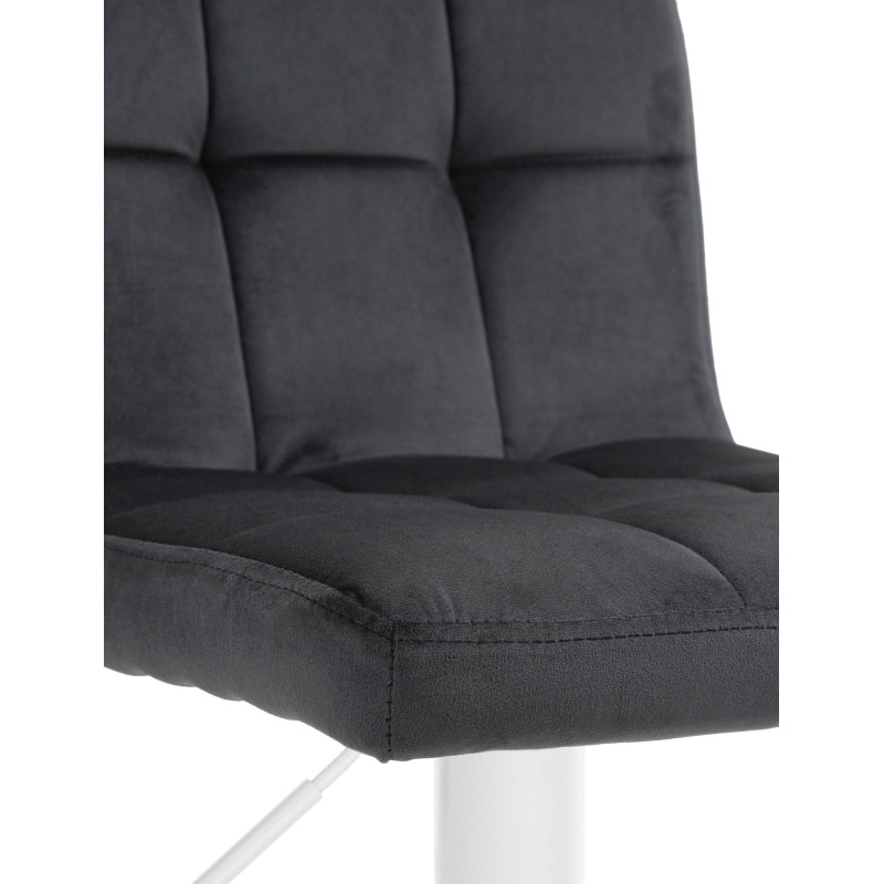 Tabouret de bar Peru, velours, blanc/noir