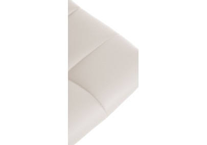 Tabouret de bar Jerry, similicuir, chromé, blanc