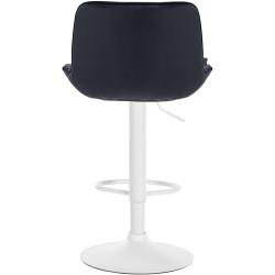 Juego de 2 taburetes de bar Vonore en terciopelo Negro,Blanco