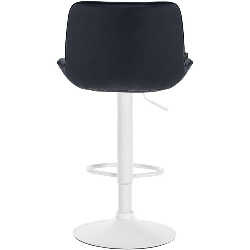 Lot de 2 tabourets de bar Vonore en velours blanc noir