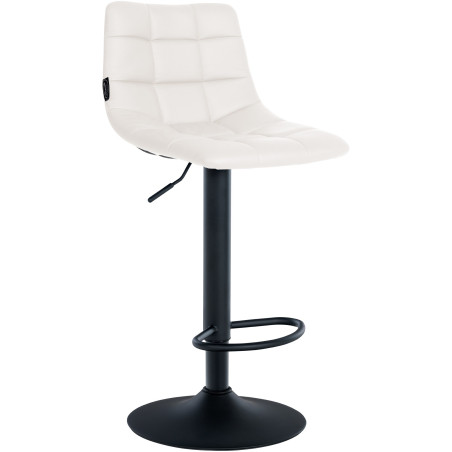 Tabouret de bar Jerry, similicuir, noir et blanc