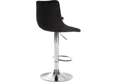 Tabouret de bar Jerry, velours, chrome, noir