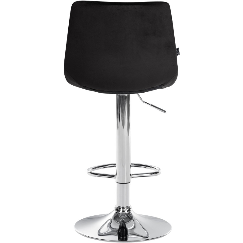 Taburete de bar Jerry, terciopelo, cromo, negro