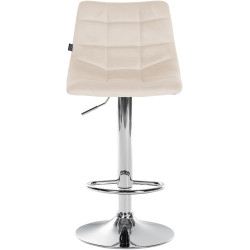 Tabouret de bar Jerry en velours, chrome et crème