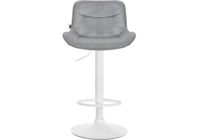 Ensemble de 2 tabourets de bar Vonore, velours, blanc/gris