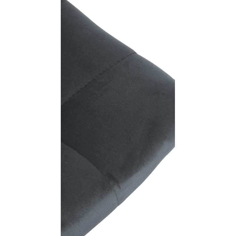 Taburete de bar Jerry, terciopelo, cromo, gris oscuro