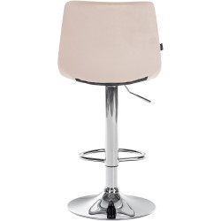 Tabouret de bar Jerry en velours, chromé beige