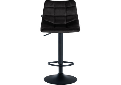 Tabouret de bar Jerry, velours, noir