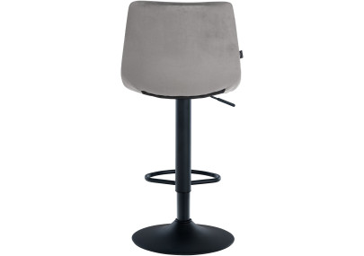 Tabouret de bar Jerry, velours, noir et gris