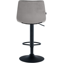 Tabouret de bar Jerry, velours, noir et gris