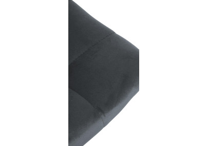 Tabouret de bar Jerry, velours, noir/gris foncé