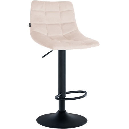 Tabouret de bar Jerry en velours noir beige