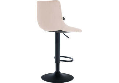 Tabouret de bar Jerry en velours noir et beige