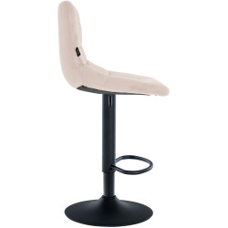 Taburete de bar Jerry en terciopelo negro y beige