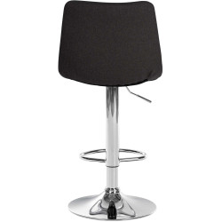 Tabouret de bar Jerry, tissu, chrome, noir
