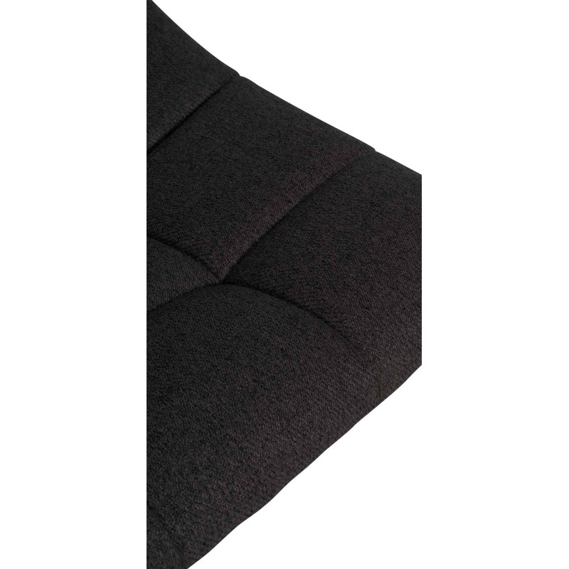 Tabouret de bar Jerry, tissu, chrome, noir